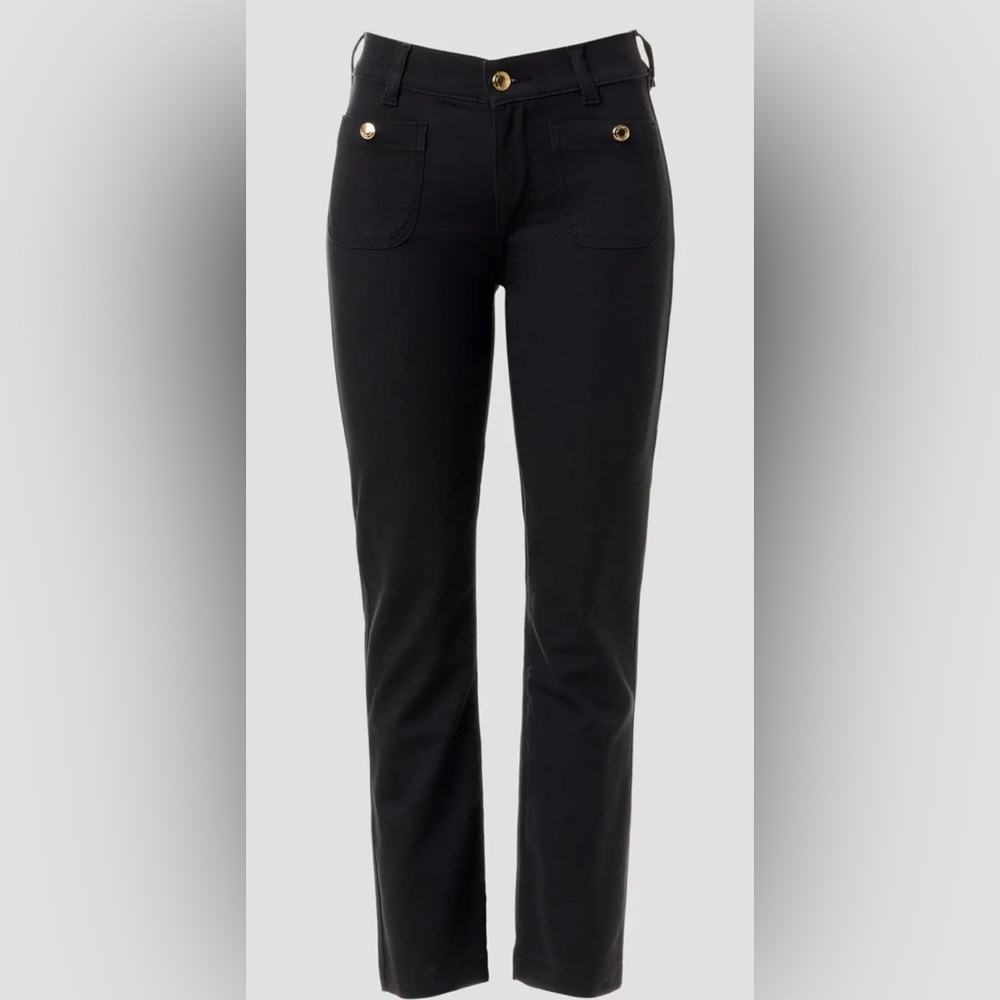 DL1961 Mara Straight Black Pants with Front Pockets, size 34